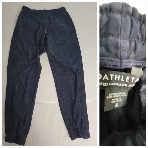 Athleta Womens 4 Camo Printed Farallon Jogger Pants Pull On Drawstring Pockets - Picture 1 of 10
